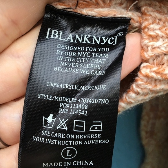 Blank NYC Heather Ribbed Crew Neck Sweater L NWT - Picture 4 of 6